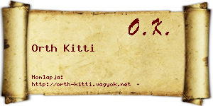 Orth Kitti névjegykártya